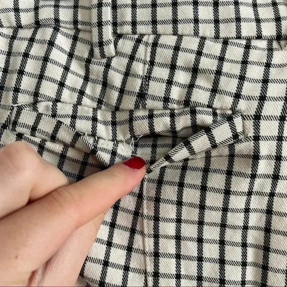 Anthropologie Essential Slim Pants Black White Pleated Classic Stretch - Picture 7 of 11